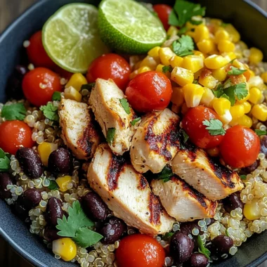 Southwest Quinoa Chicken Salad with Lime Dressing