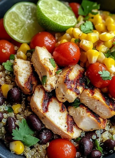 Southwest Quinoa Chicken Salad with Lime Dressing