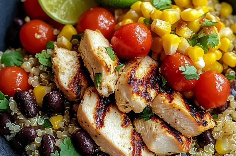 Southwest Quinoa Chicken Salad with Lime Dressing