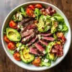 Steak Cobb Salad with Creamy Avocado Dressing {Whole30, Keto}