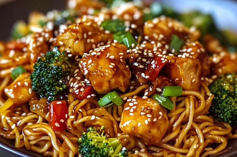 Sticky Garlic Chicken Noodles – Sweet, Savory & So Flavorful