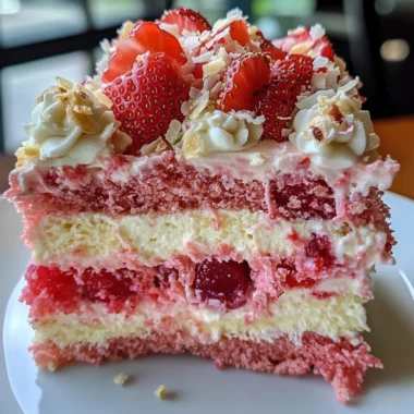 Strawberry Earthquake Cake