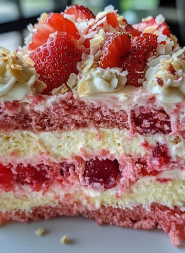 Strawberry Earthquake Cake