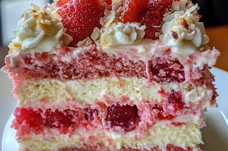Strawberry Earthquake Cake