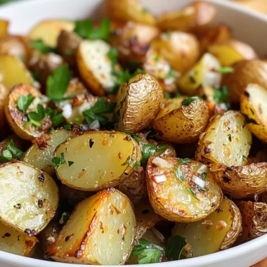 crispy garlic roasted potato salad