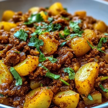 Aloo Keema Ground Meat with Potatoes
