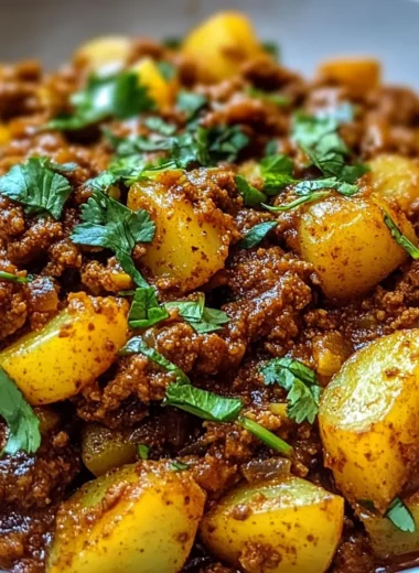 Aloo Keema Ground Meat with Potatoes