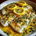 Baked Lemon-Garlic Cod with Butter Sauce