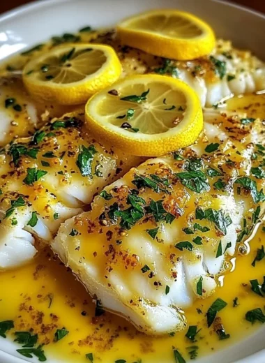 Baked Lemon-Garlic Cod with Butter Sauce