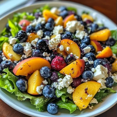 Blueberry Peach Feta Salad