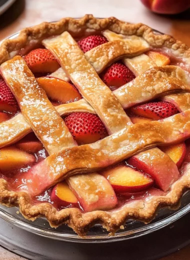 Brown Butter Strawberry Peach Pie