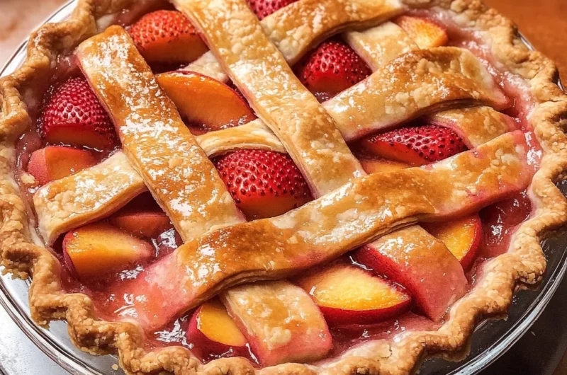 Brown Butter Strawberry Peach Pie
