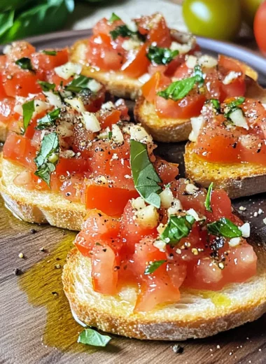 Bruschetta mit Tomaten und Knoblauchl