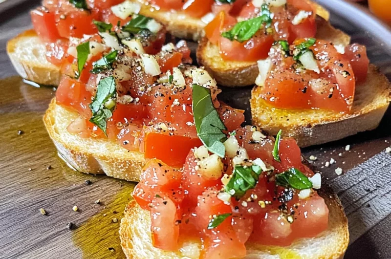 Bruschetta mit Tomaten und Knoblauchöl