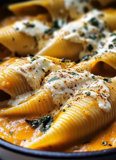 Comforting Stuffed Shells With Pumpkin Cream Sauce