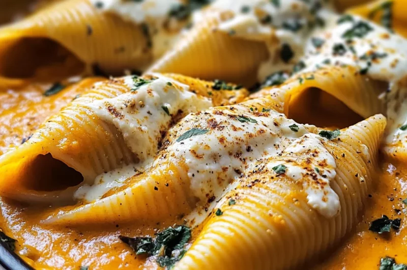Comforting Stuffed Shells With Pumpkin Cream Sauce