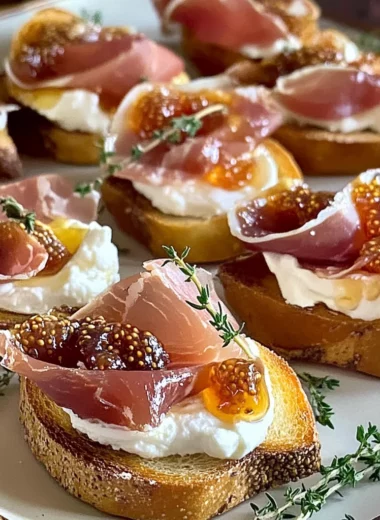 Fig Jam and Prosciutto Crostini