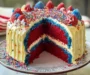 Firecracker Red, White and Blue Cake