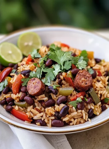 Hearty Black Beans and Rice with Sausage