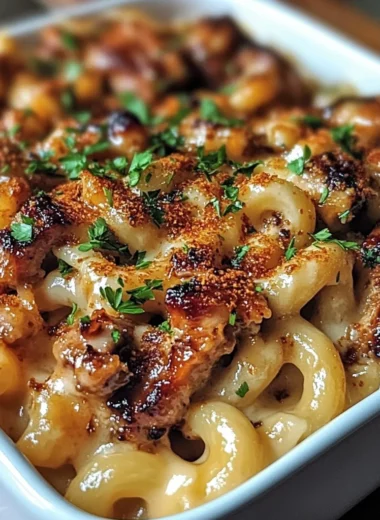 High Protein Honey BBQ Chicken Mac & Cheese