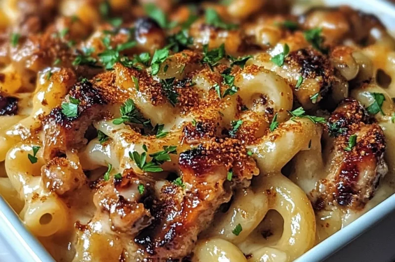High Protein Honey BBQ Chicken Mac & Cheese