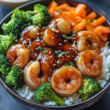 Honey Garlic Shrimp Rice Bowls