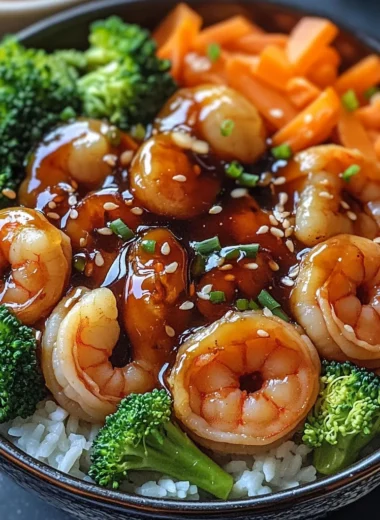 Honey Garlic Shrimp Rice Bowls