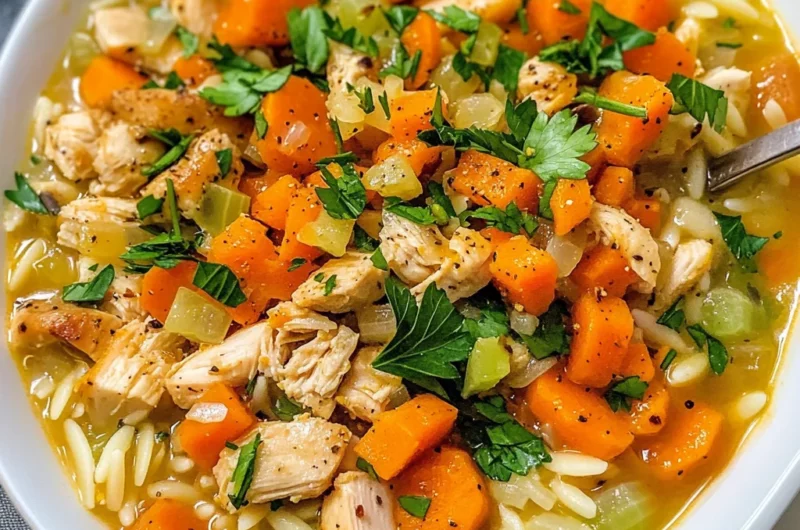 Lemon Chicken Orzo Soup