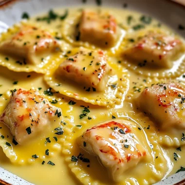 Lobster Ravioli in Lemon Butter Sauce