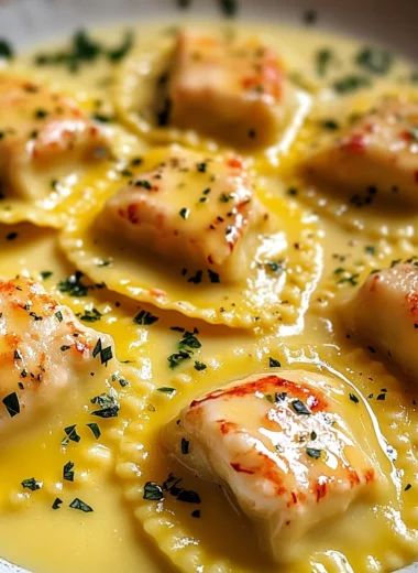 Lobster Ravioli in Lemon Butter Sauce