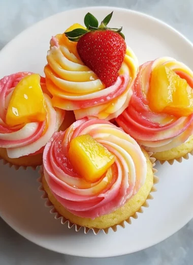 Mango Strawberry Sunset Cupcakes Recipe