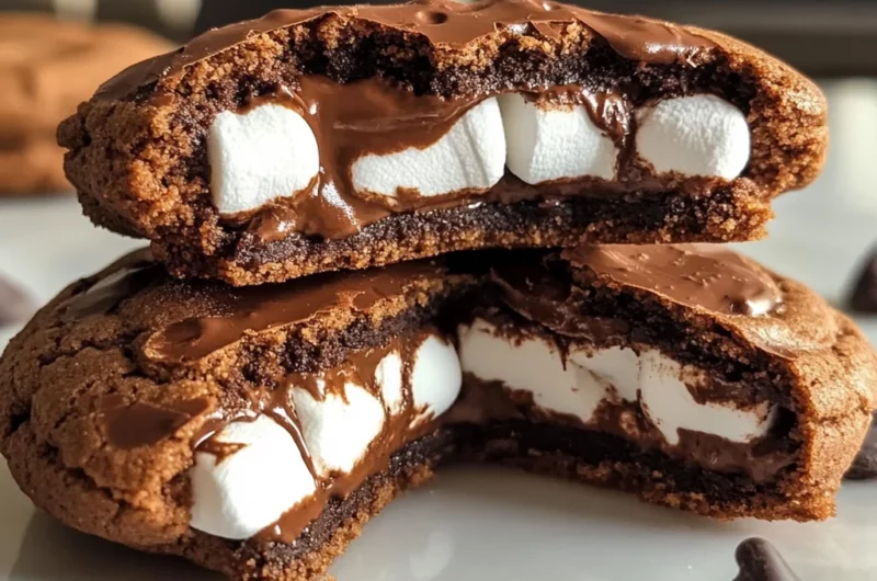Marshmallow and Nutella Stuffed Chocolate Cookies