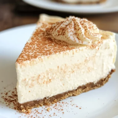 No Bake Eggnog Cheesecake with Gingersnap Crust