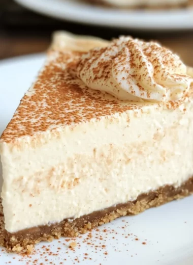 No Bake Eggnog Cheesecake with Gingersnap Crust