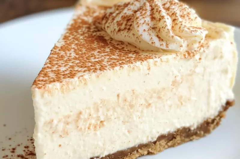 No Bake Eggnog Cheesecake with Gingersnap Crust