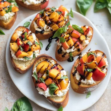 Peach Bruschetta with Whipped Ricotta