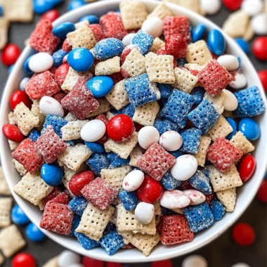 Red, White, and Blue Muddy Buddies
