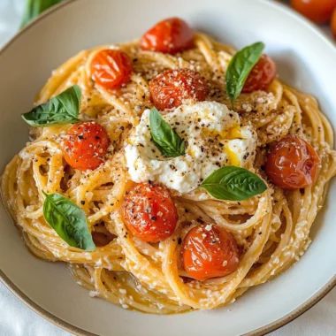 Roasted Tomato and Garlic Ricotta Pasta