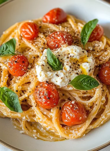 Roasted Tomato and Garlic Ricotta Pasta