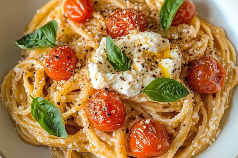 Roasted Tomato and Garlic Ricotta Pasta