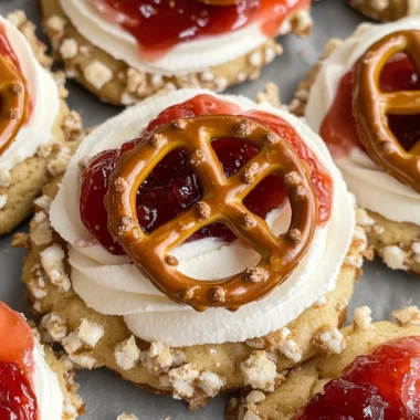 Strawberry Pretzel Pie Cookies