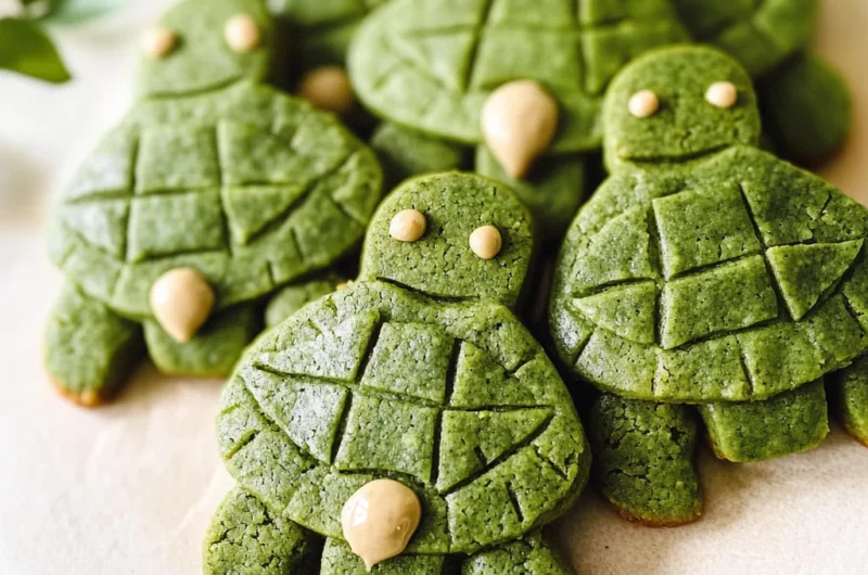 Turtle-Shaped Vegan Matcha Cookies (vegan, gluten free, wfpb)