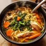 Aromatic Ginger Scallion Chicken Noodle Soup