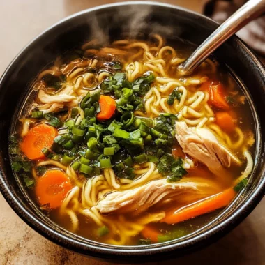 Aromatic Ginger Scallion Chicken Noodle Soup