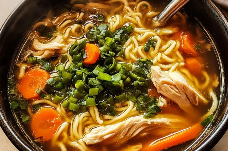 Aromatic Ginger Scallion Chicken Noodle Soup
