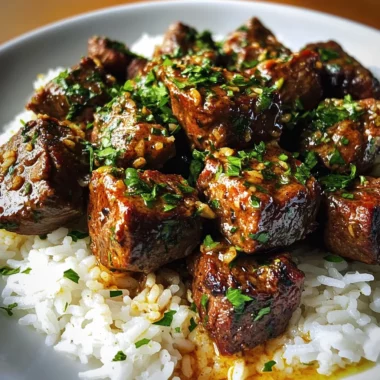 Cajun Garlic Butter Steak Bites and Rice