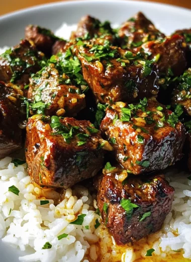 Cajun Garlic Butter Steak Bites and Rice