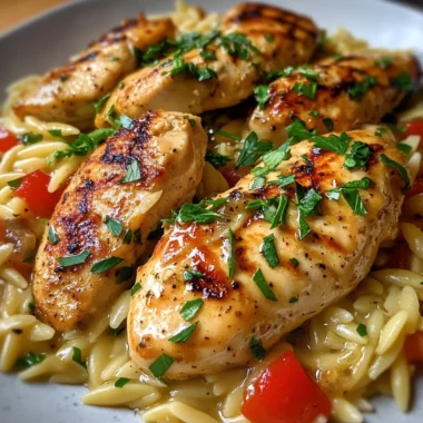 Creamy Cajun Garlic Butter Chicken Orzo