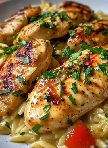 Creamy Cajun Garlic Butter Chicken Orzo