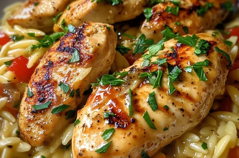 Creamy Cajun Garlic Butter Chicken Orzo